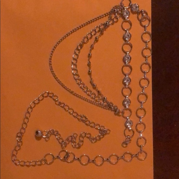 Adjustable silver belt with layered gemstones - Picture 4 of 4